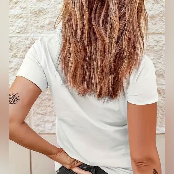 Cute “Karma is a Cat” Ladies white T-shirt - Picture 2 of 2